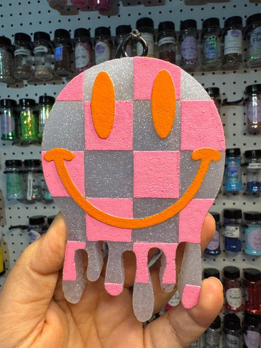 Pink/White Drip Smiley • Troubadour