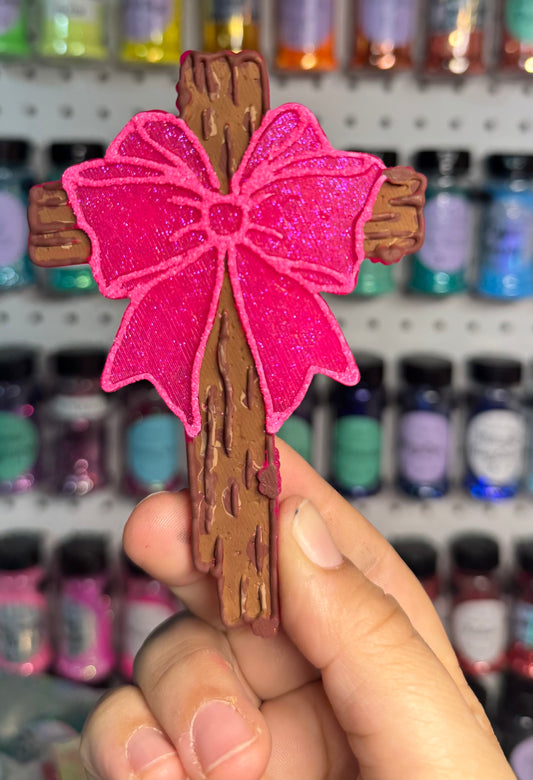Wooden Cross w/ Bow • Butt Naked