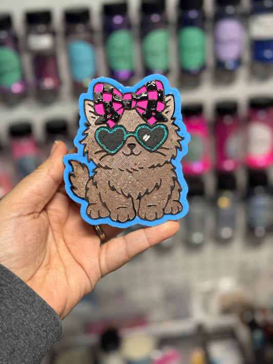 Kitten w/ Checkered Bow